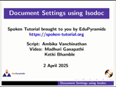 Document Settings using  Isodoc - thumb