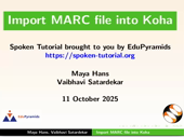 Import MARC file into Koha - thumb