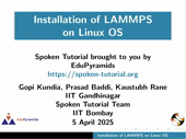 Installation of LAMMPS on Linux OS