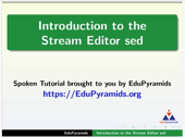 Introduction to the Stream Editor sed - thumb